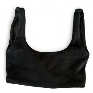NWT Black Suede Ribbed Crop Top